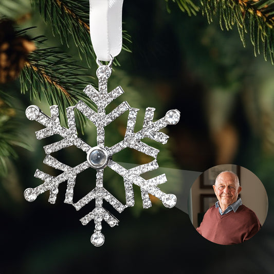 In Loving Memory Memorial Gift - Custom Photo Projection Snowflake Ornament