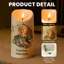 In Loving Memory Of A Life So Beautifully Lived - Personalized Photo LED Candle