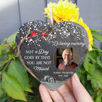 In Loving Memory Of Loss Of Mom Dad - Personalized Photo Memorial Garden Slate And Hook