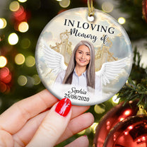 In Loving Memory Of Loved Ones In Heaven - Personalized Ceramic Photo Ornament