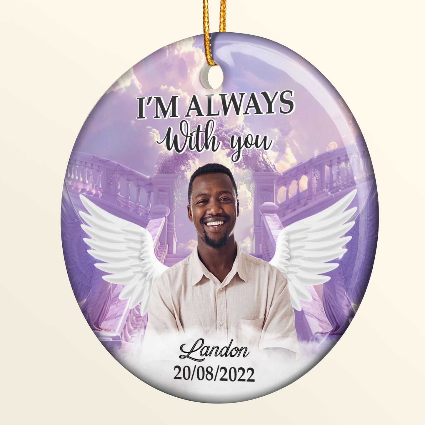 In Loving Memory Of Loved Ones In Heaven - Personalized Ceramic Photo Ornament