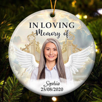 In Loving Memory Of Loved Ones In Heaven - Personalized Ceramic Photo Ornament