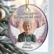 In Loving Memory Of Loved Ones In Heaven - Personalized Ceramic Photo Ornament