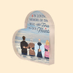 In Loving Memory Of Those Forever In Our Heart - Personalized Heart-Shaped Acrylic Plaque