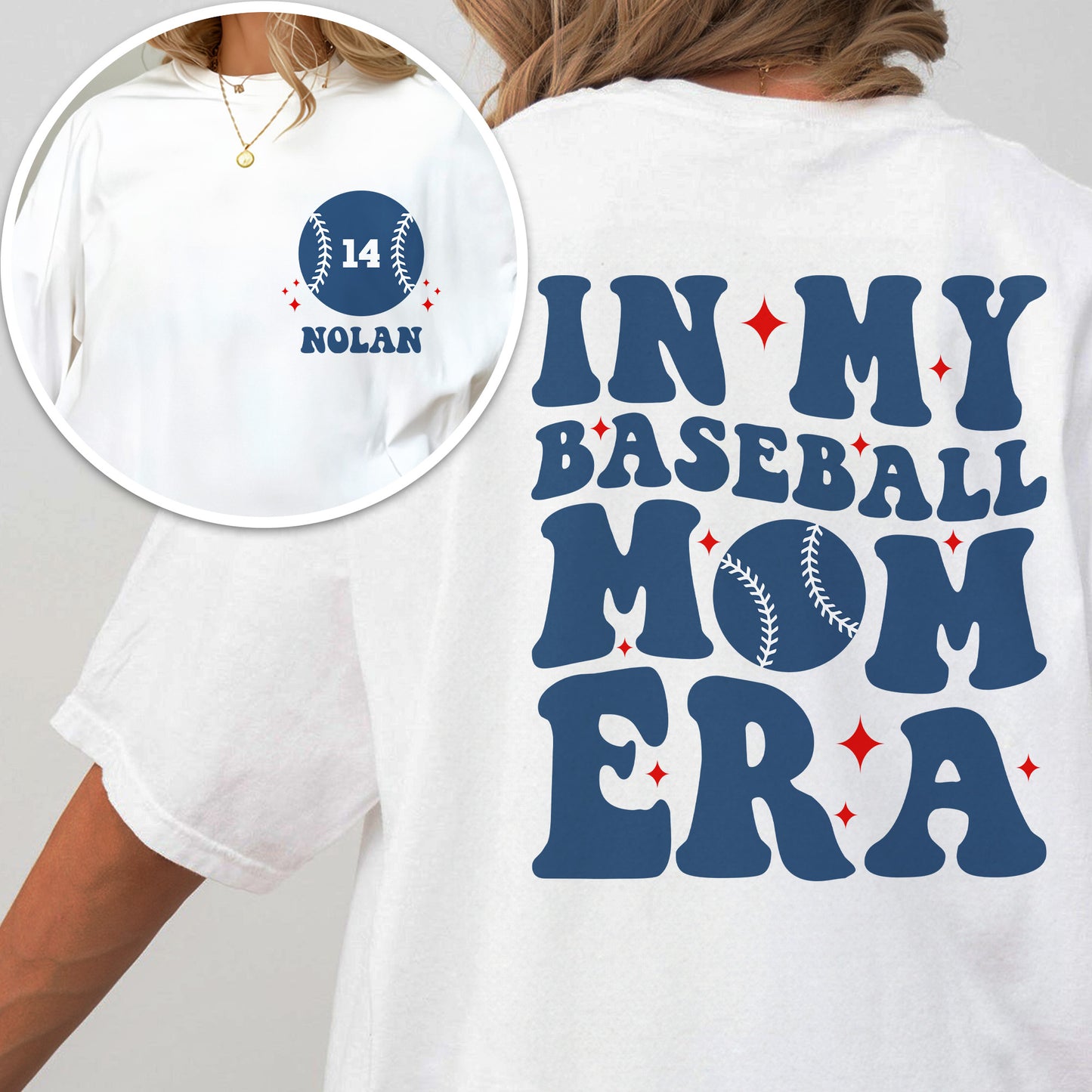 In My Baseball Mom Era Custom Name And Number - Personalized Shirt