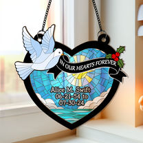 In Our Hearts Forever - Personalized Window Hanging Suncatcher Ornament