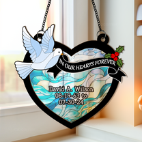 In Our Hearts Forever - Personalized Window Hanging Suncatcher Ornament