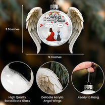 In The Arms Of Jesus Memorial With God - Personalized Memorial Glass Ornament