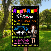 In This Classroom Adventure Never Ends - Personalized Metal Sign