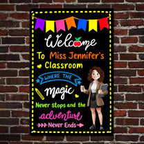 In This Classroom Adventure Never Ends - Personalized Metal Sign
