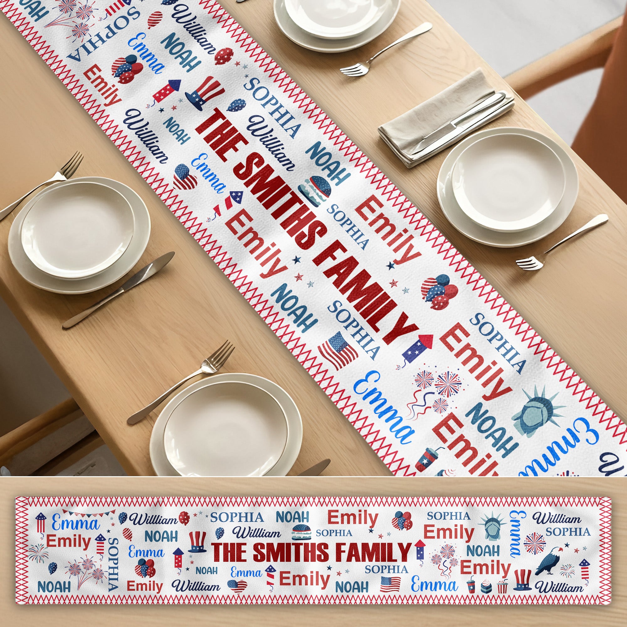Independence Day - Personalized Table Runner