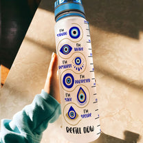 Inhale Good Vibes , Exhale Bad Vibes - Personalized Water Bottle With Time Marker