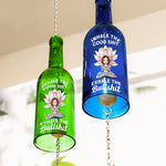 Inhale The Good Sh!t Exhale The Bullsh!t Lotus - Personalized Wine Bottle Wind Chime