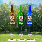 Inhale The Good Sh!t Exhale The Bullsh!t Lotus - Personalized Wine Bottle Wind Chime