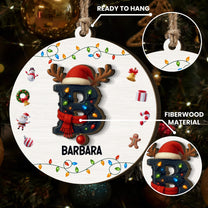 Initial Name Christmas - Personalized Wooden Ornament