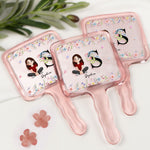 Initial Name With Floral - Personalized Handheld Mirror