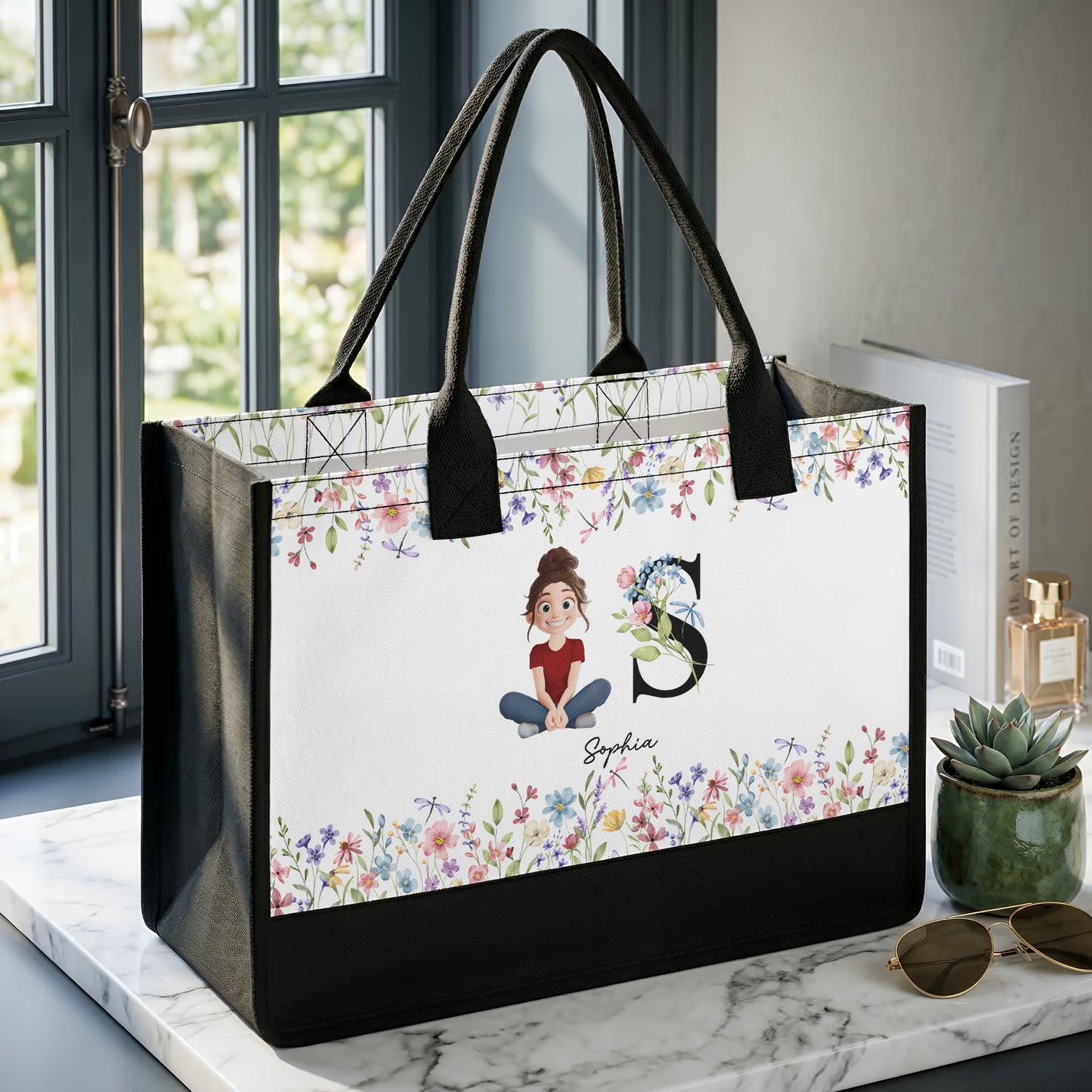 Initial-Name-With-Floral--Personalized-Canvas-Tote-Bag-5