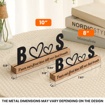 Initials & Heart, Love Forever & Always - Personalized Metal Desk Silhouette Sculpture