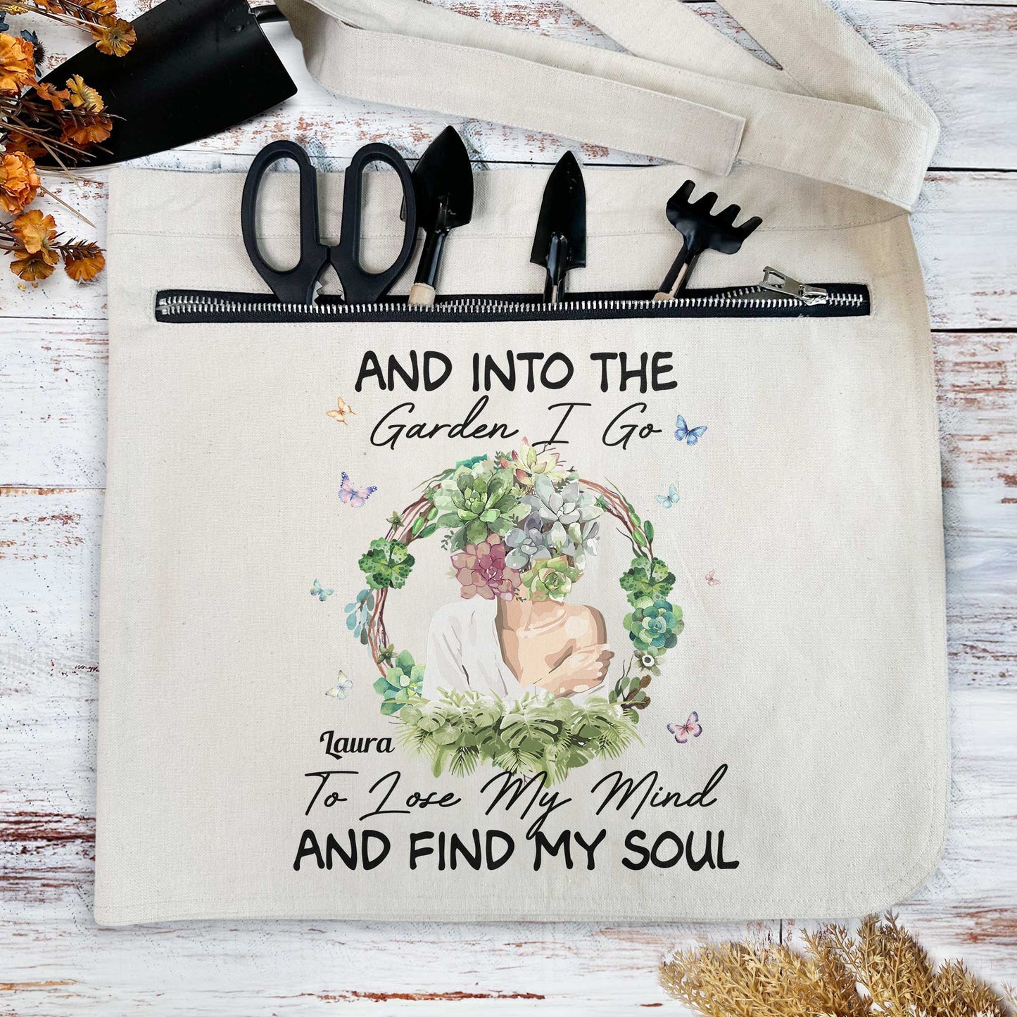 Into The Garden I Go To Lose My Mind And Find My Soul - Personalized Apron