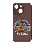 Baby Punch Monkey - Be Kind, Punch The Abandoned Baby Monkey Gift For Animal Lover - Leather Phone Case