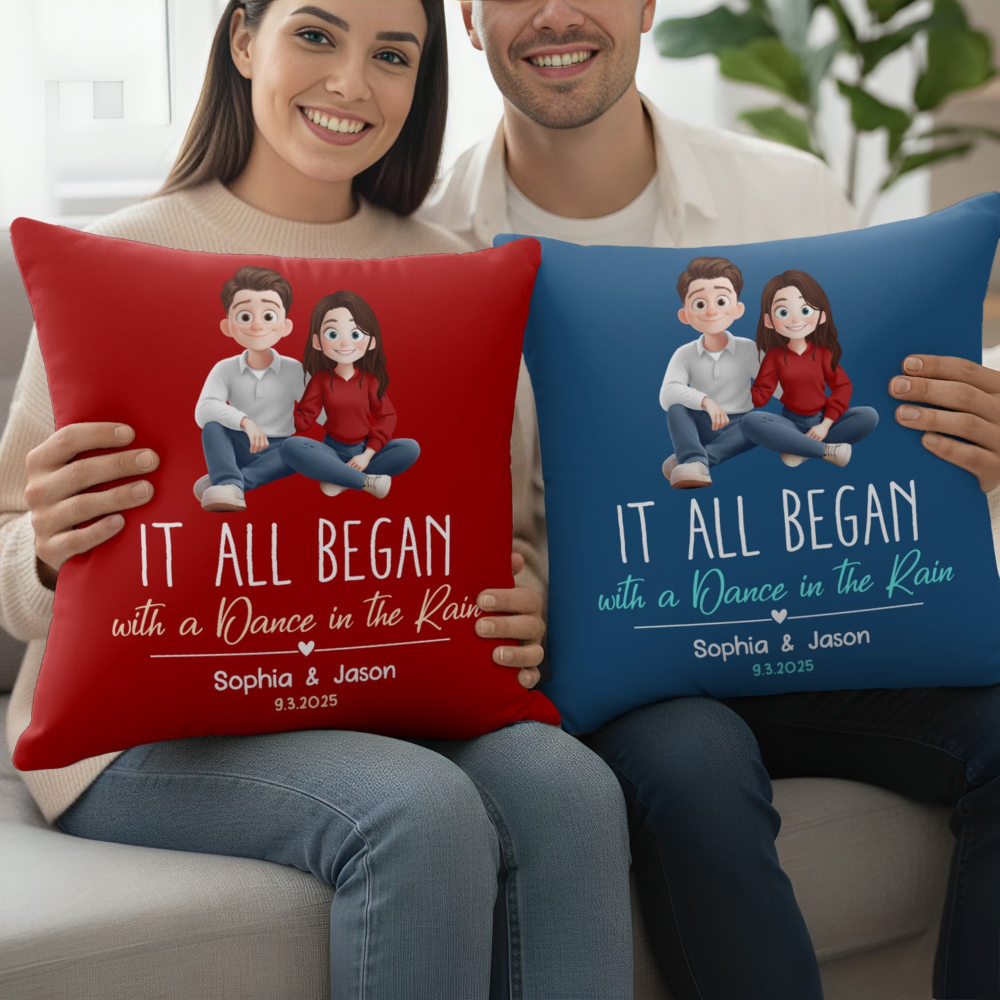 It All Began Couple Gift For Valentine Anniversary - Personalized Pillow (Insert Included)