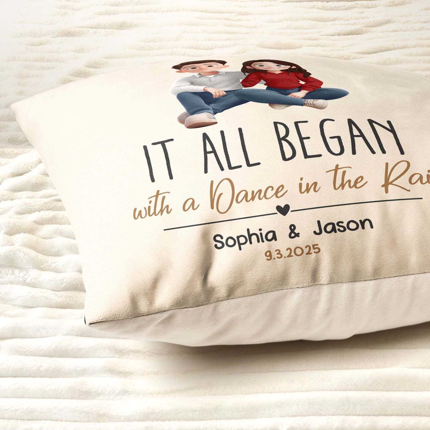 It All Began Couple Gift For Valentine Anniversary - Personalized Pillow (Insert Included)