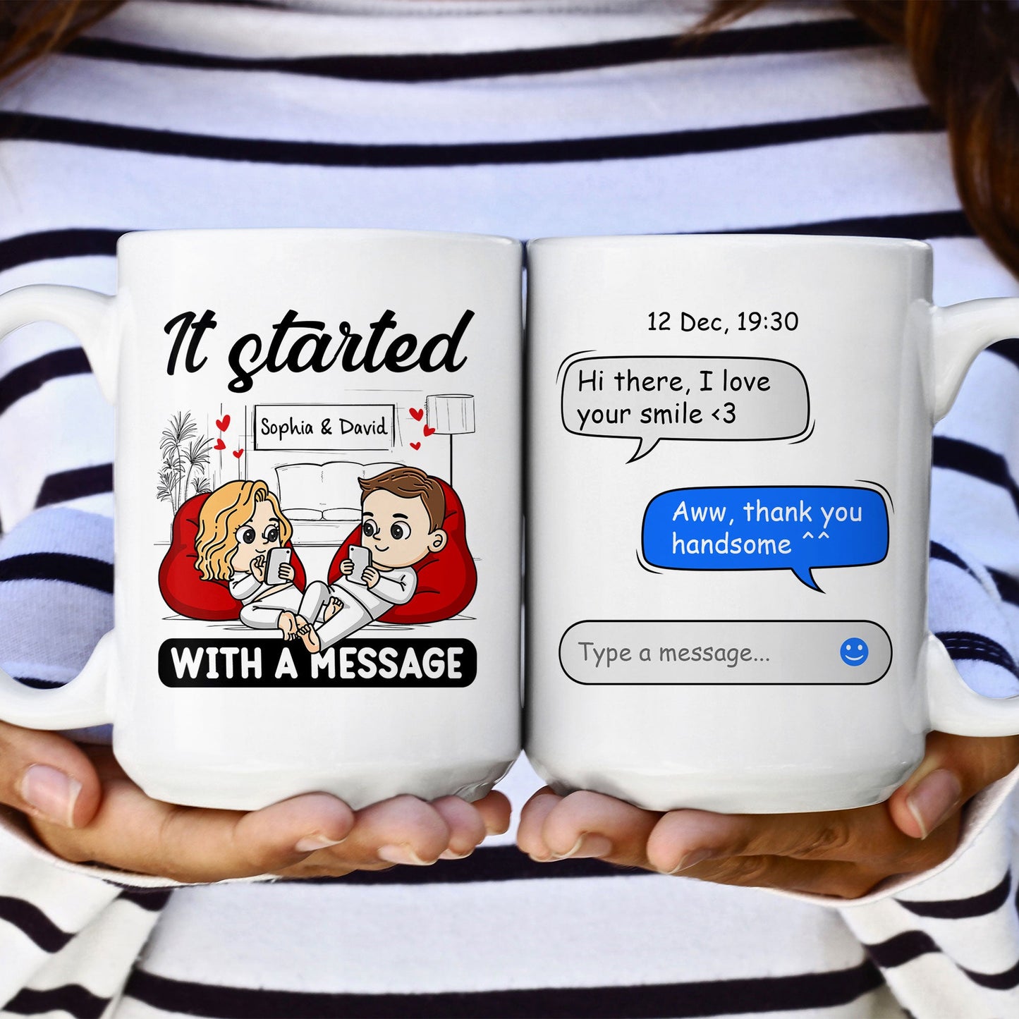 It Started With A Message - Personalized Mug