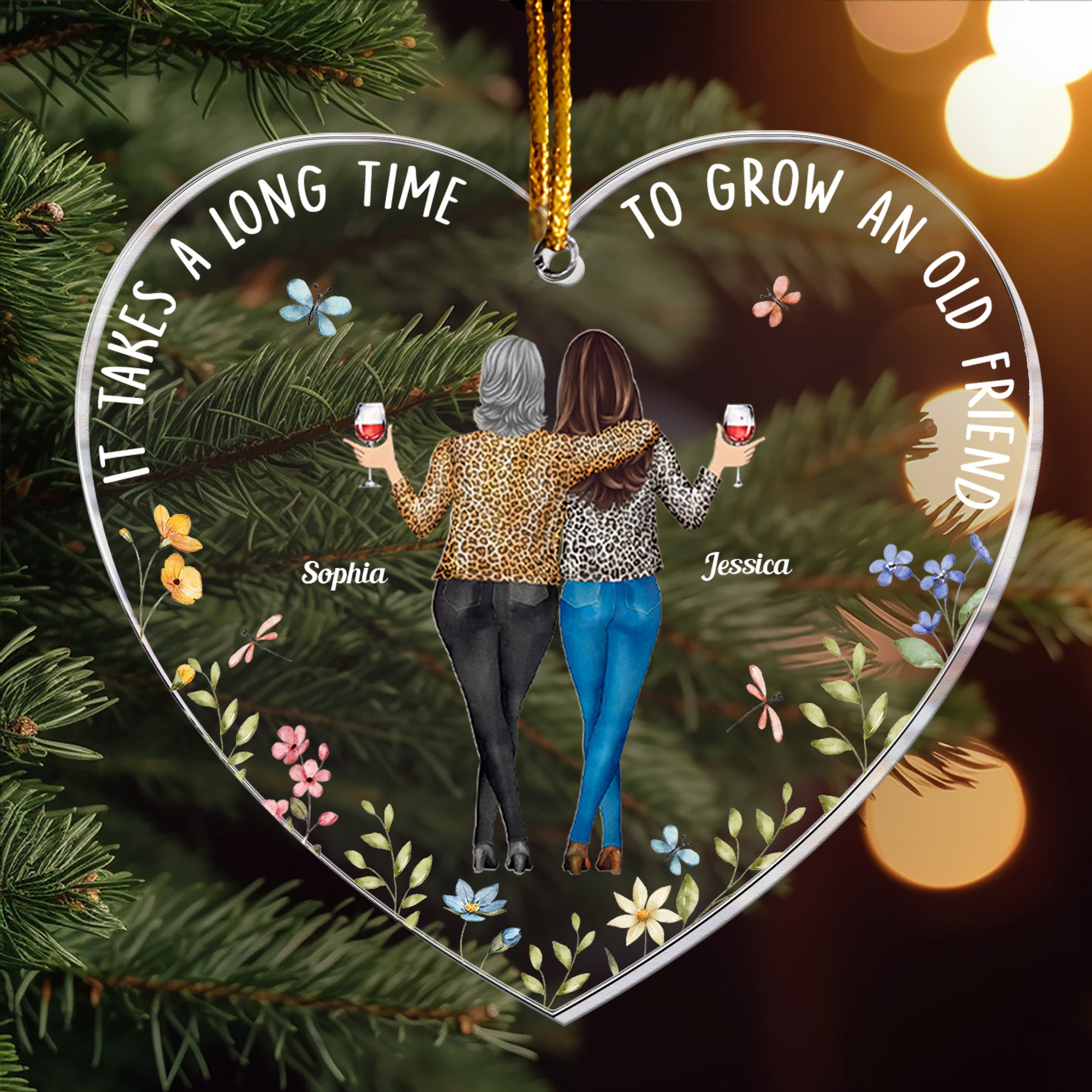 It Takes A Long Time To Grow An Old Friend New - Personalized Acrylic Ornament