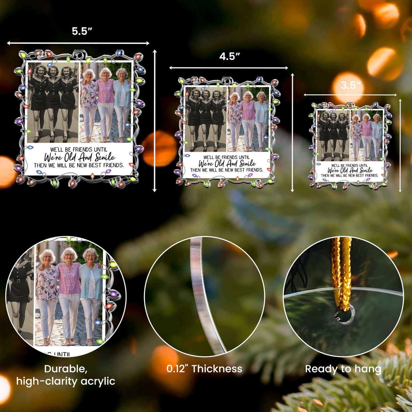 It Takes A Long Time To Grow An Old Friend - Personalized Acrylic Photo Ornament