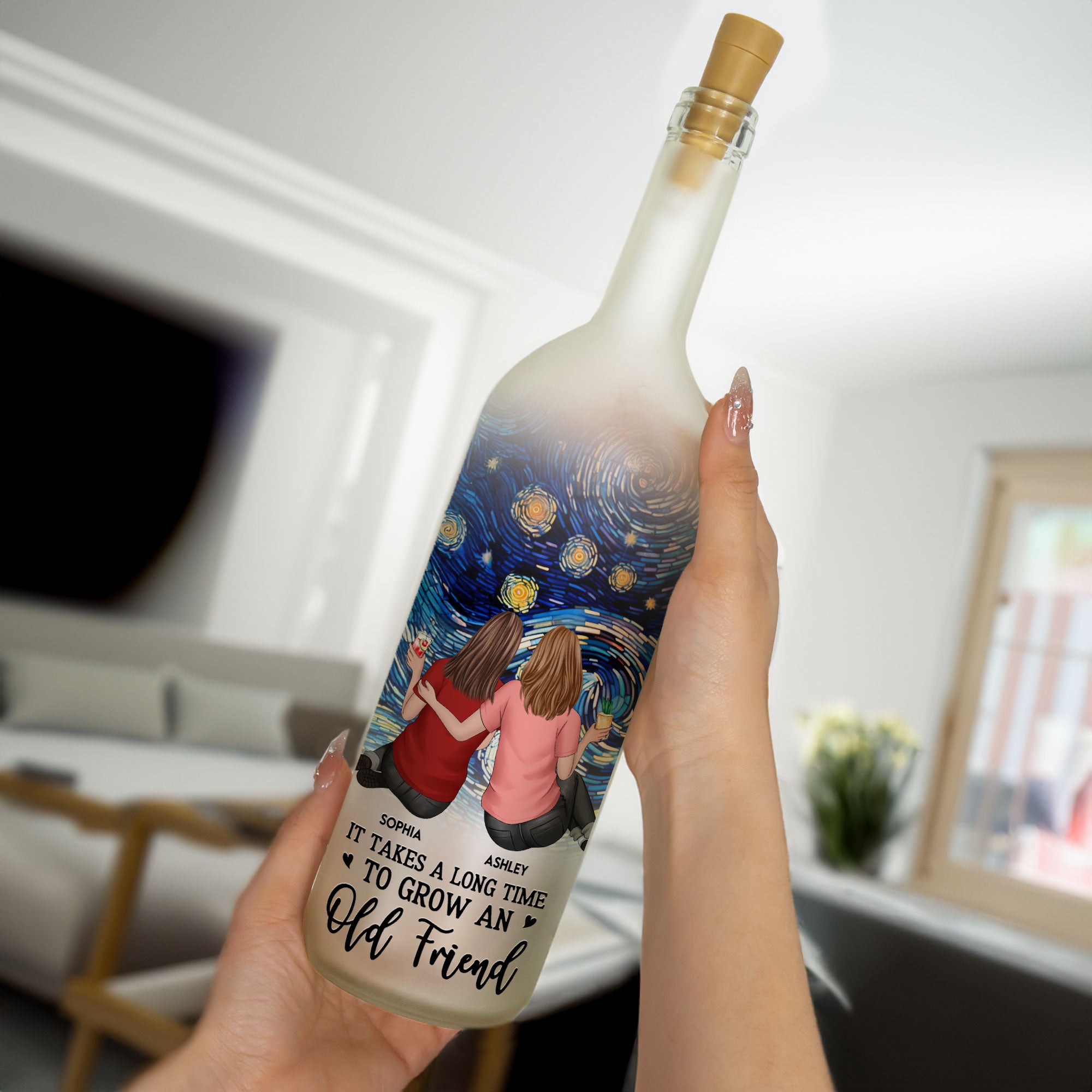 It Takes A Long Time To Grow An Old Friend - Personalized Bottle Lamp