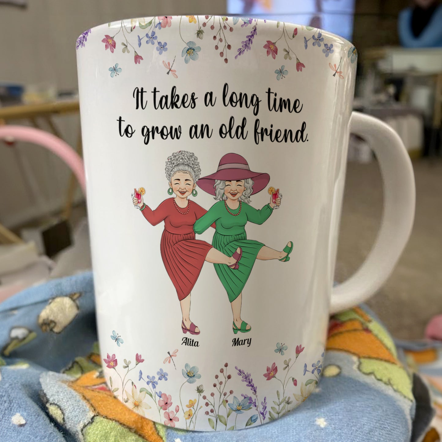 It Takes A Long Time To Grow An Old Friend - Personalized Mug