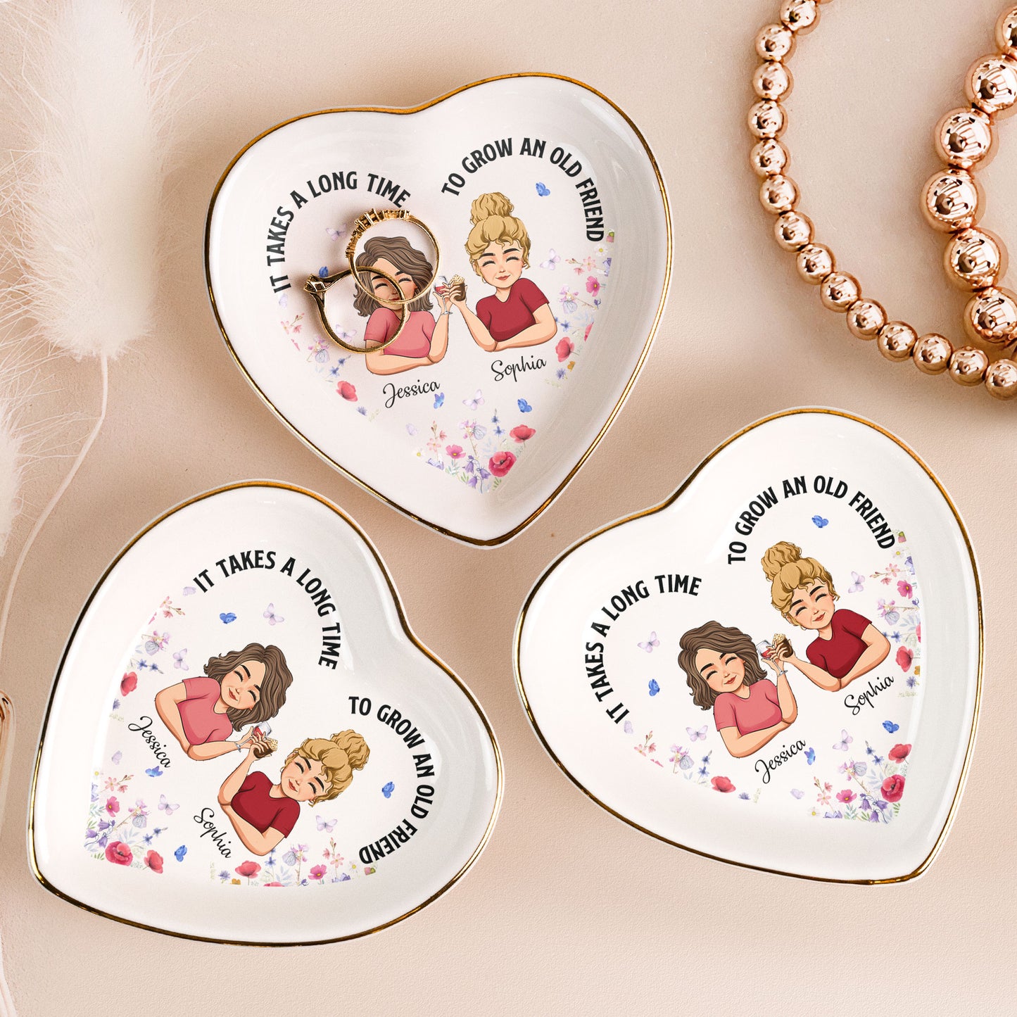 It Takes A Long Time To Grow An Old Friend - Personalized Ring Dish