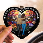 It Takes A Long Time To Grow An Old Friend - Personalized Wooden Car Visor Clip