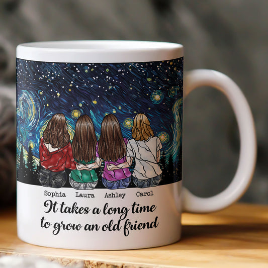 It Takes A Long Time To Grow An Old Friend Stained Glass Effect Style - Personalized Mug
