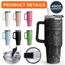 It Takes A Long Time To Grow Old Friends - Custom Birth Flower - Personalized 40oz Tumbler