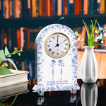 It Takes A Long Time To Grow Old Friends Toile De Jouy Birth Flower - Personalized Acrylic Desk Clock