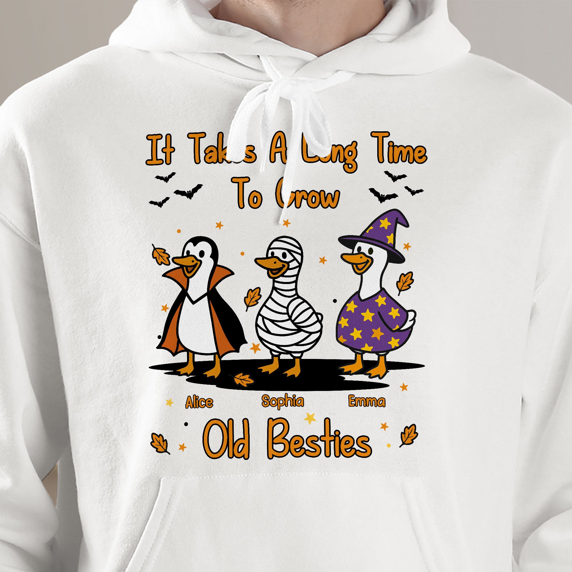 It Takes A Long Time To Grow Old Friends, Besties Halloween Goose - Personalized Shirt