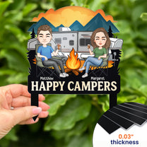 Happy Campers Welcome To Our Campsite - Personalized Metal Garden Stake