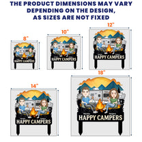 Happy Campers Welcome To Our Campsite - Personalized Metal Garden Stake