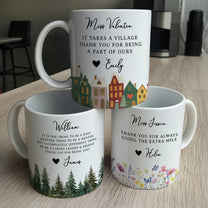 It Takes A Village Thank You Gift For Teacher Appreciation, Coworkers, Boss, Team - Personalized Mug