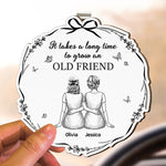 It Takes Long Time To Grow Old Friends - Personalized Wooden Car Visor Clip