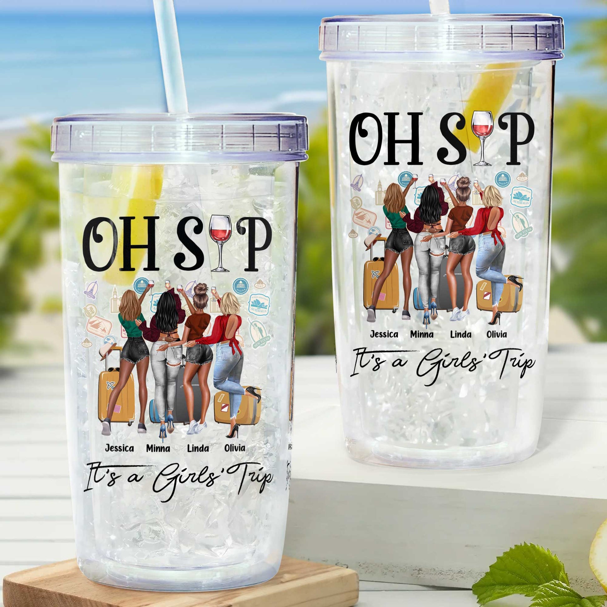 It's A Girls' Trip - Personalized Acrylic Tumbler With Straw – Macorner