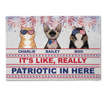 It's Like, Really Patriotic In Here - Personalized Doormat