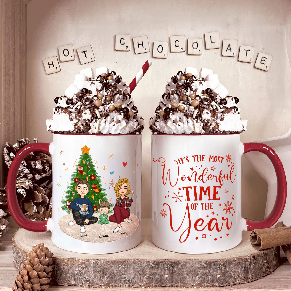 It's The Most Wonderful Time Of The Year - Personalized Accent Mug