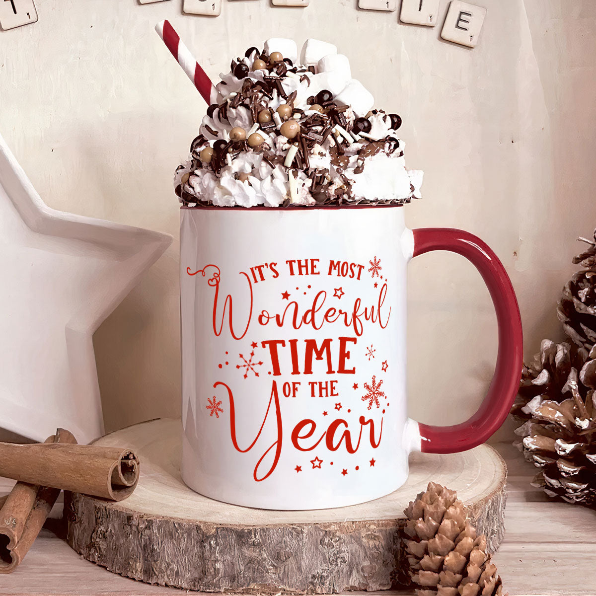 It's The Most Wonderful Time Of The Year - Personalized Accent Mug