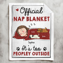 It's Too Peopley Outside - Cartoon Version - Personalized Blanket