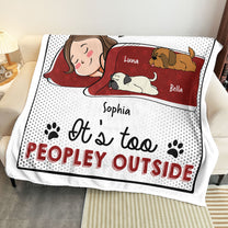 It's Too Peopley Outside - Cartoon Version - Personalized Blanket