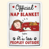 It's Too Peopley Outside - Cartoon Version - Personalized Blanket