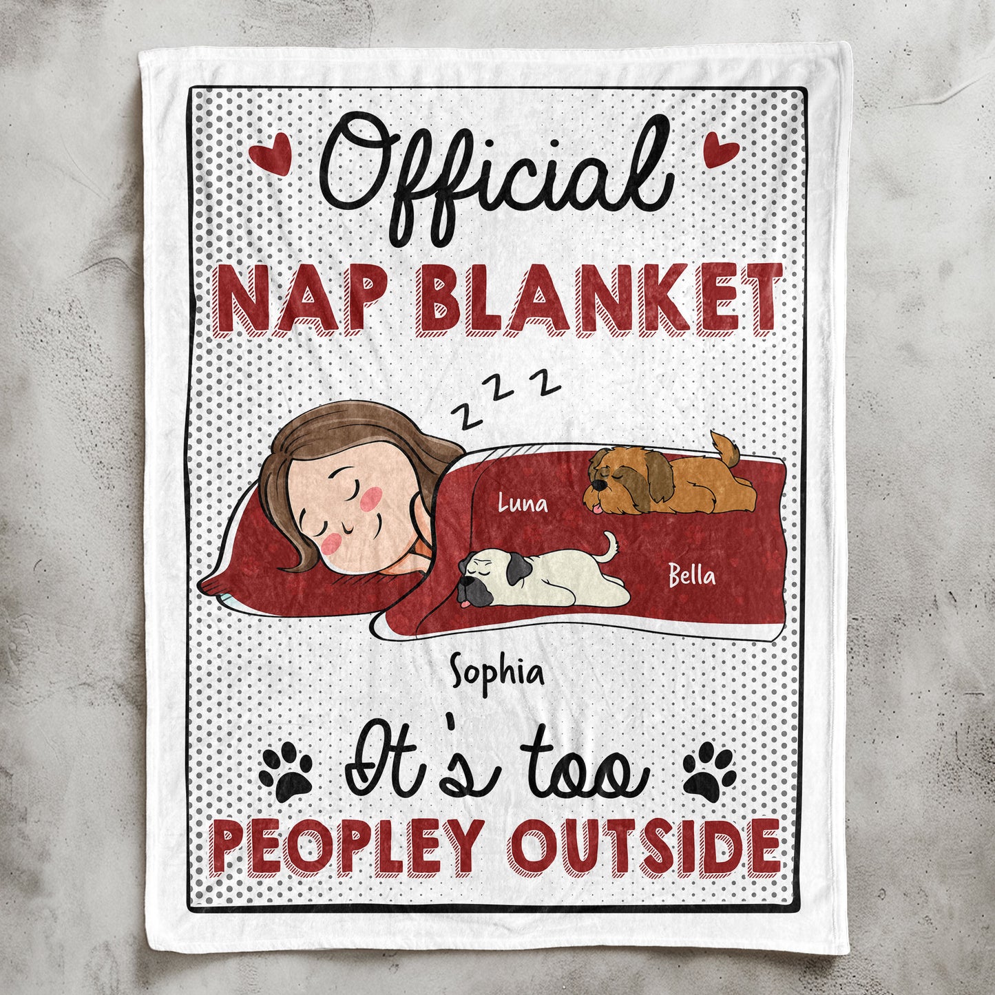 It's Too Peopley Outside - Cartoon Version - Personalized Blanket