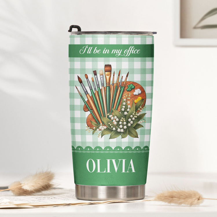 It'S-A-Good-Day-To-Make-Art-Gift,-Custom-Name-&-Birth-Flower-Gift-For-Artist,-Painter-Personalized-Tumbler-2